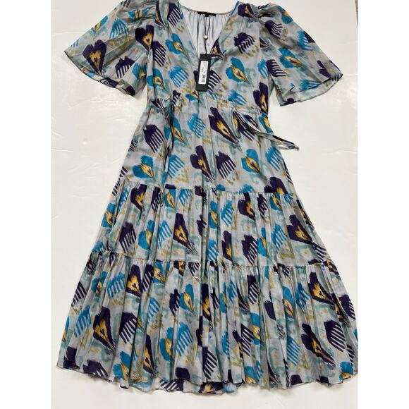 Kobi Halperin Dena Midi Dress IQY Sky MIst Multi Size S NWT - Picture 1 of 16